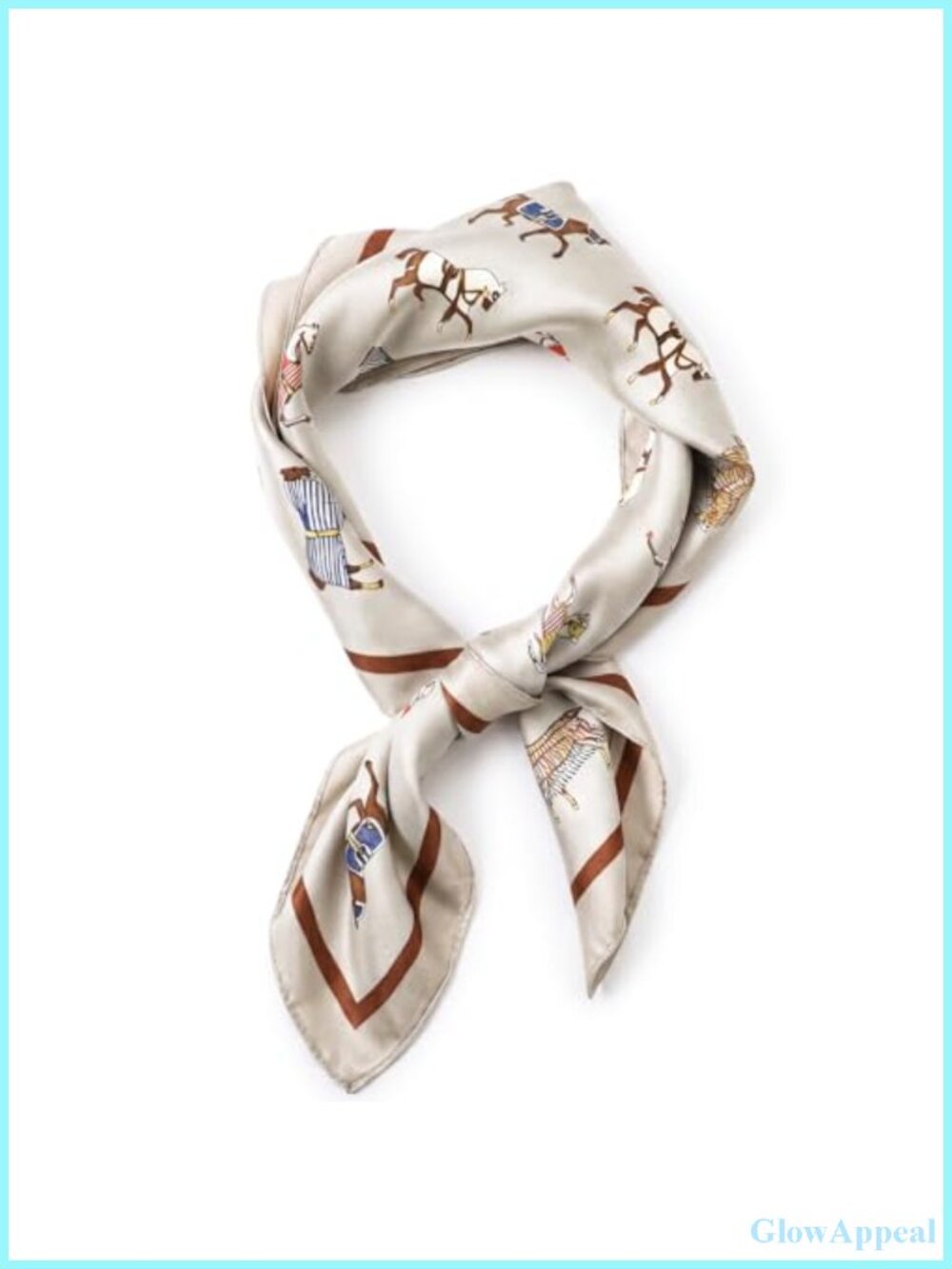 Western Horse Print Square Silk Scarf, Women's Fashion Head Scarf Bandana, 27.5"